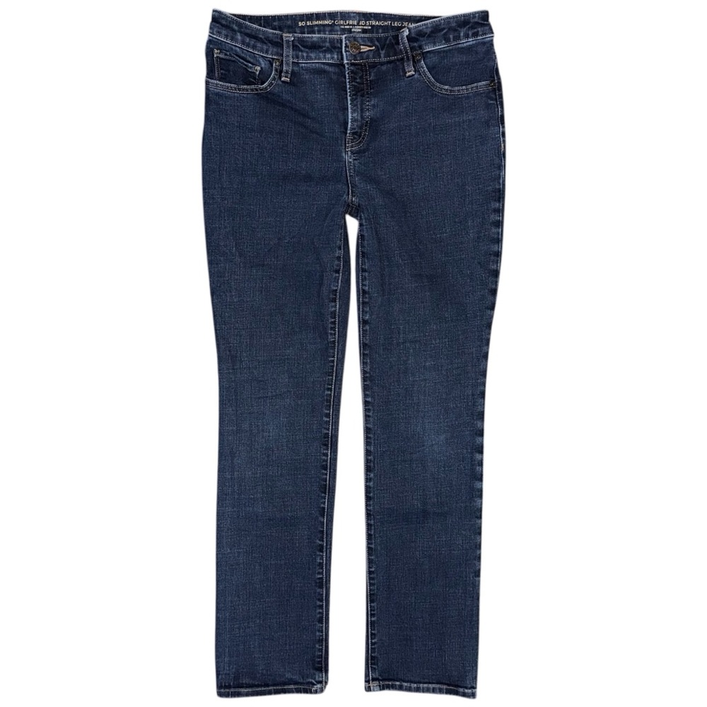 Chico’s So Slimming Girlfriend Jeans 4 Short (Chico’s 0) Dark Wash Straight Leg